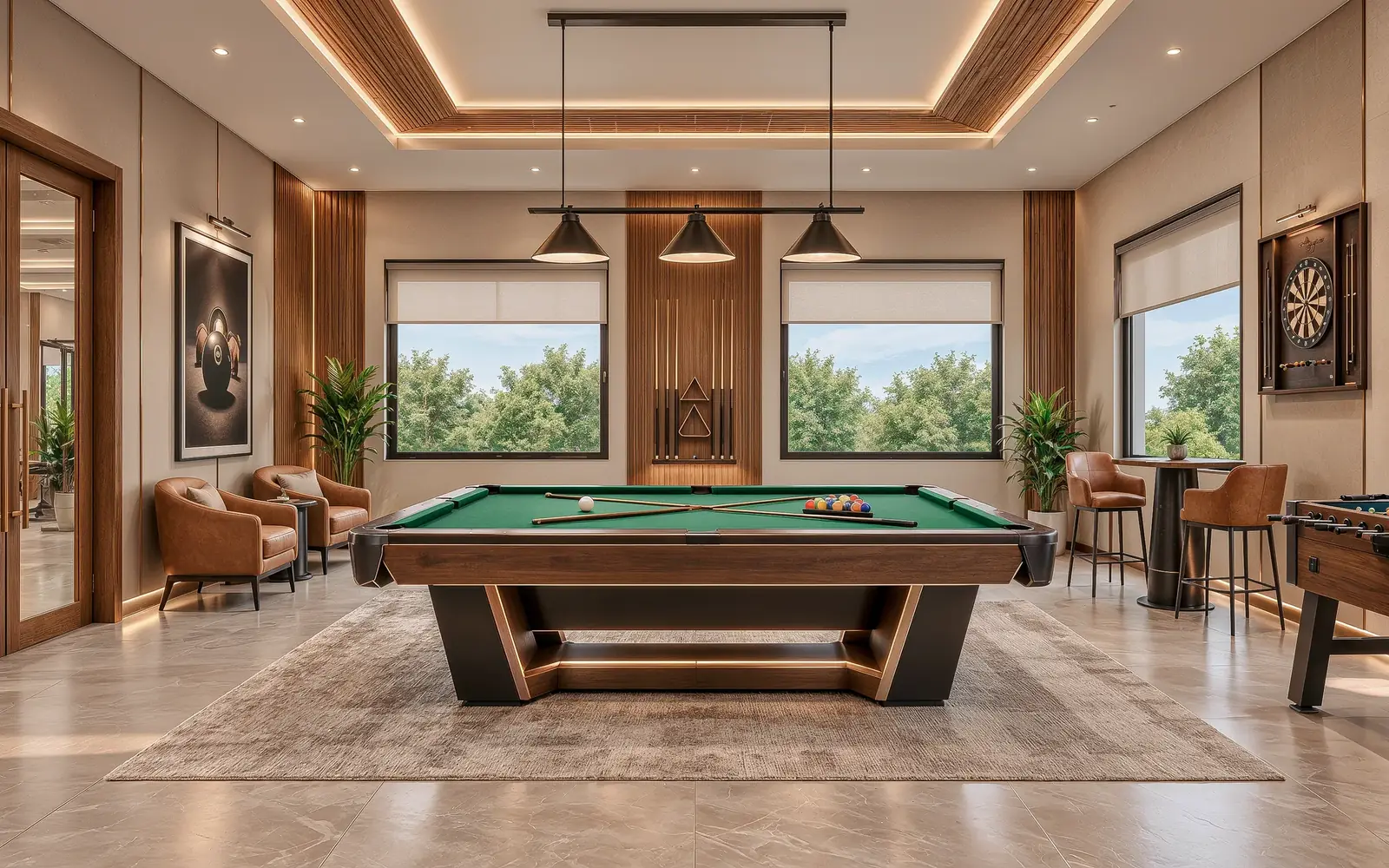 The games room with a billiards table